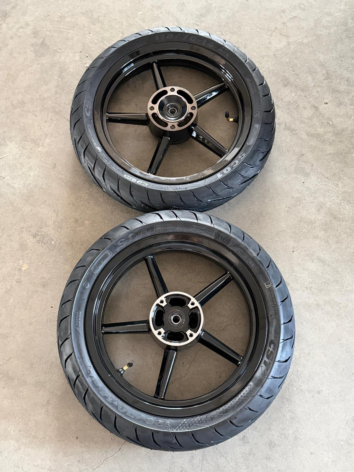 14/14 chrome supermotos (Black)